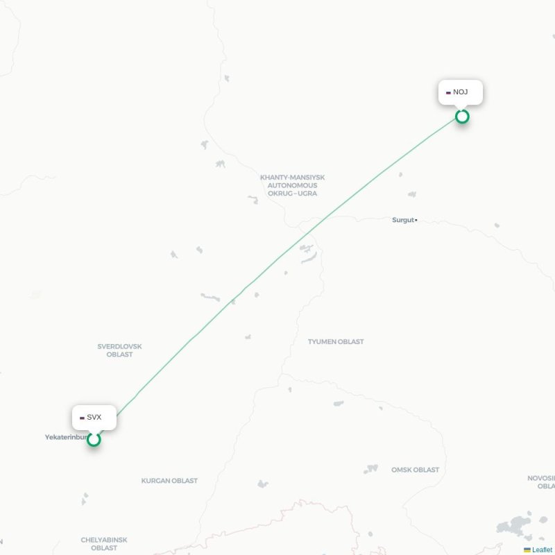 SVX - NOJ route map