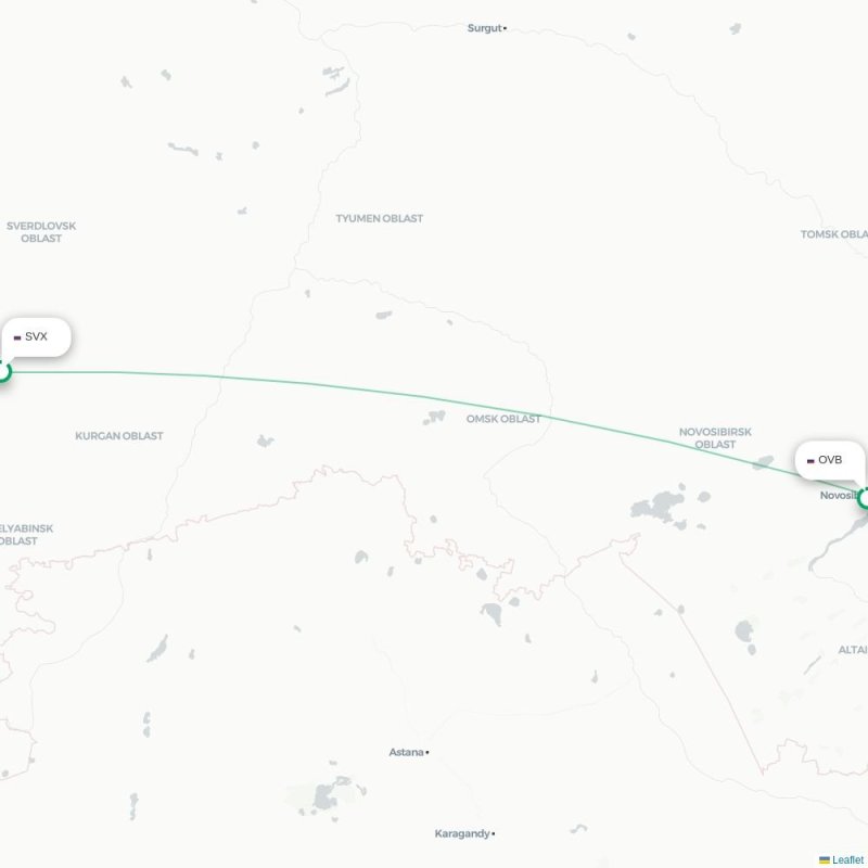 SVX - OVB route map