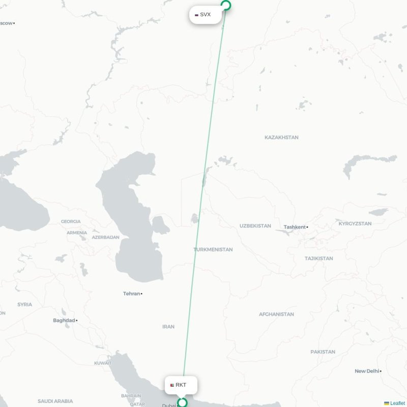 SVX - RKT route map