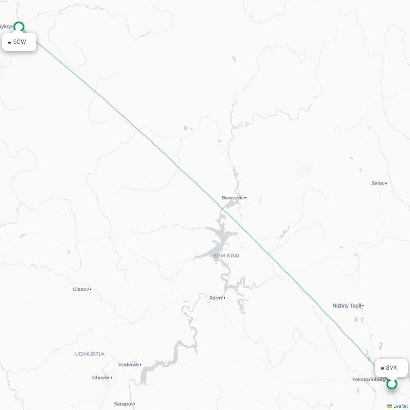 SVX - SCW route map