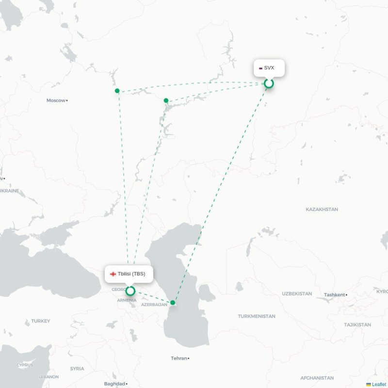 SVX - TBS route map