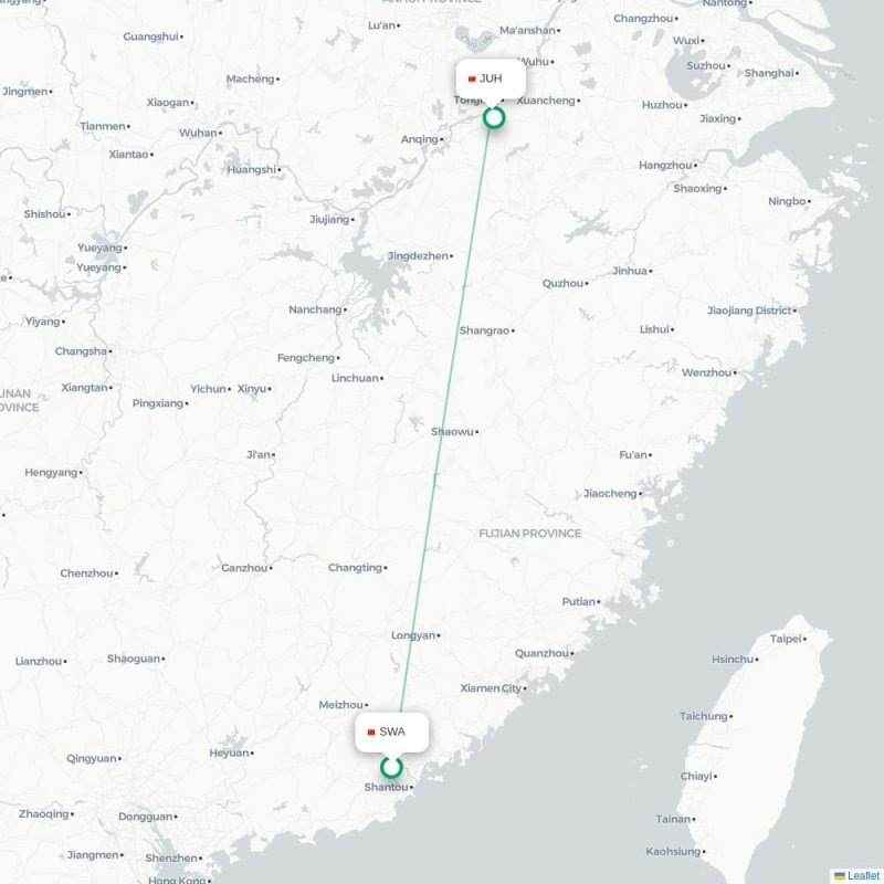SWA - JUH route map