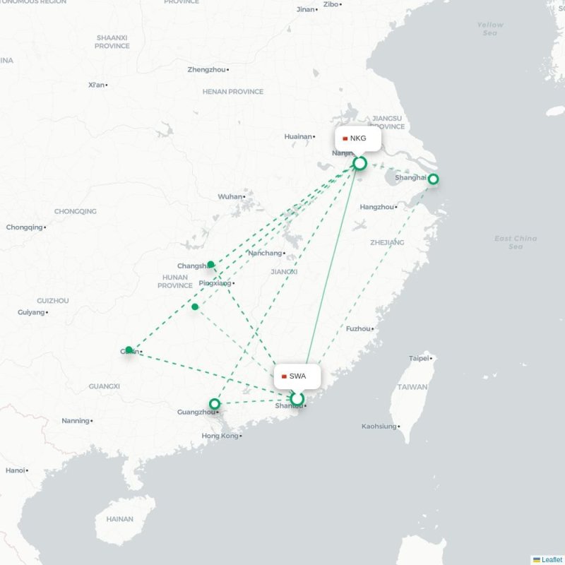 SWA - NKG route map