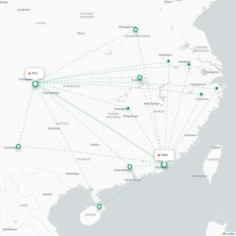 SWA - TFU route map