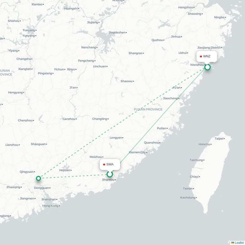 SWA - WNZ route map
