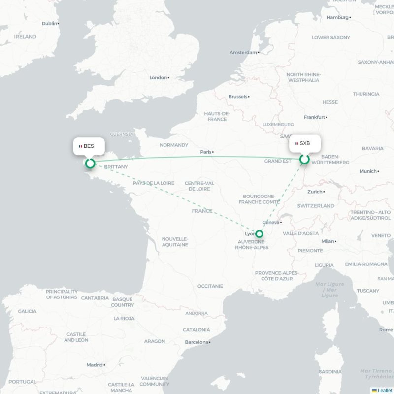 SXB - BES route map