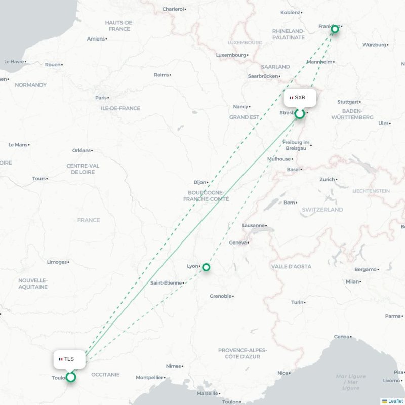 SXB - TLS route map