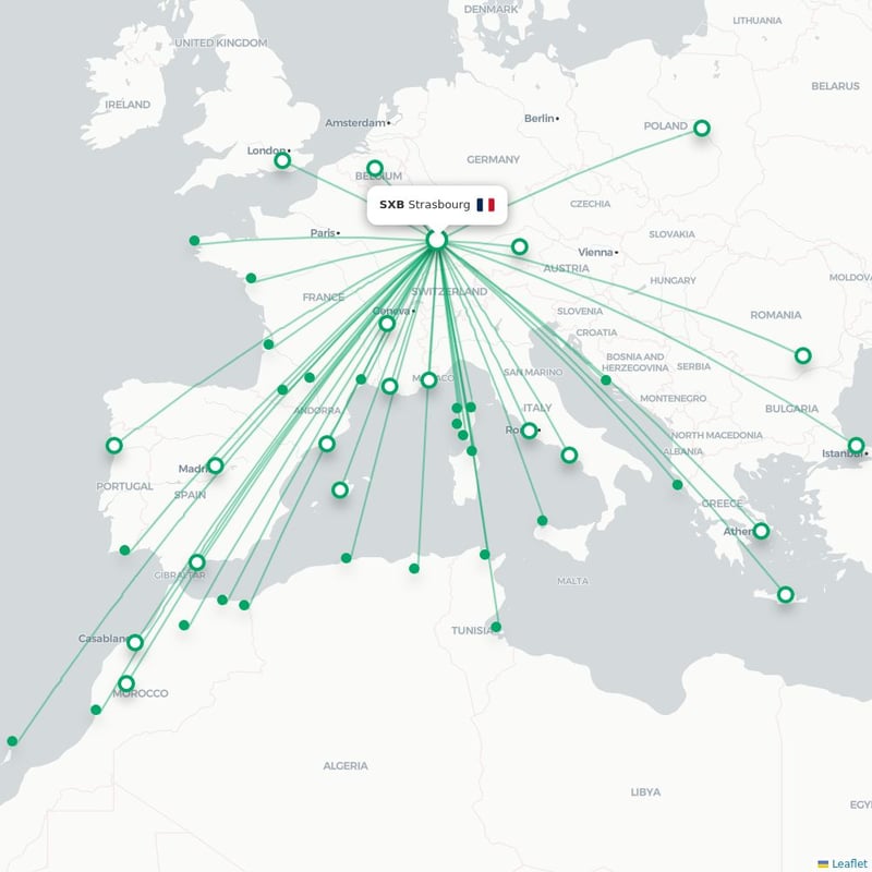 Route map Strassbourg  SXB 
