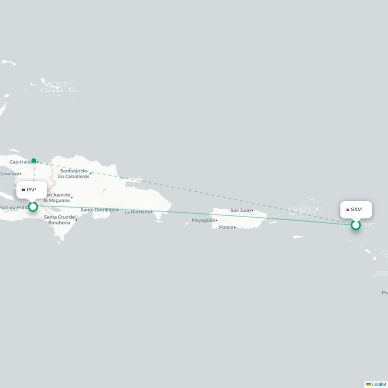 SXM - PAP route map