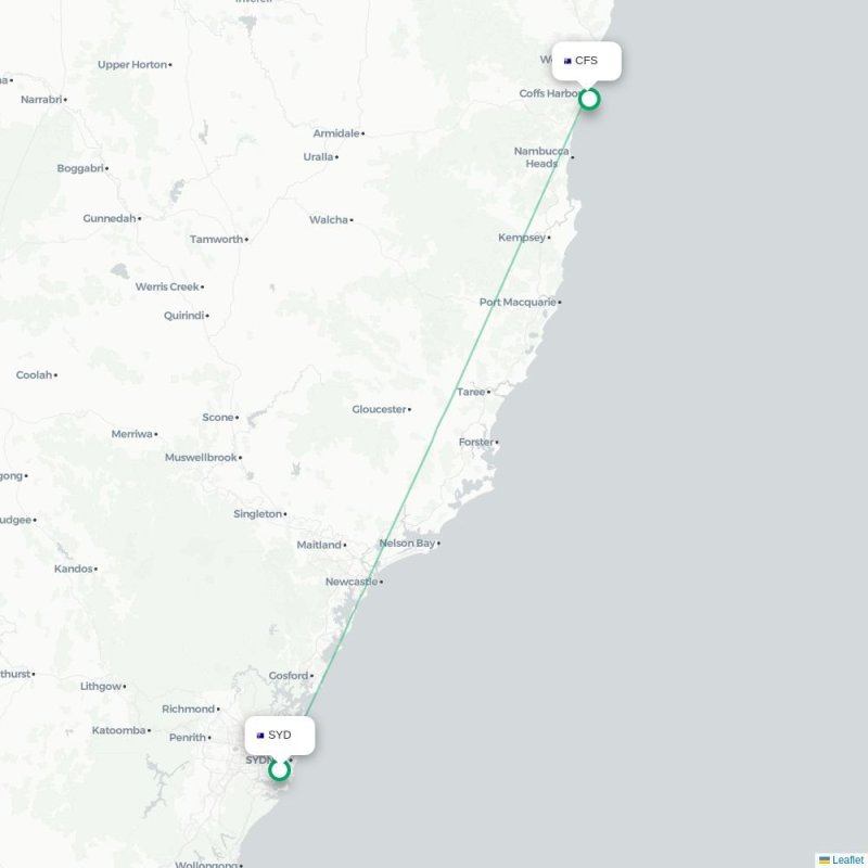 SYD - CFS route map