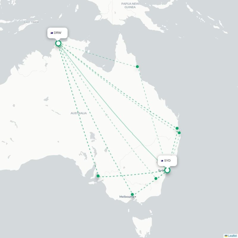 SYD - DRW route map