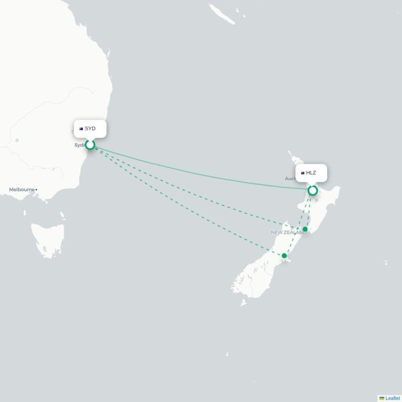 SYD - HLZ route map