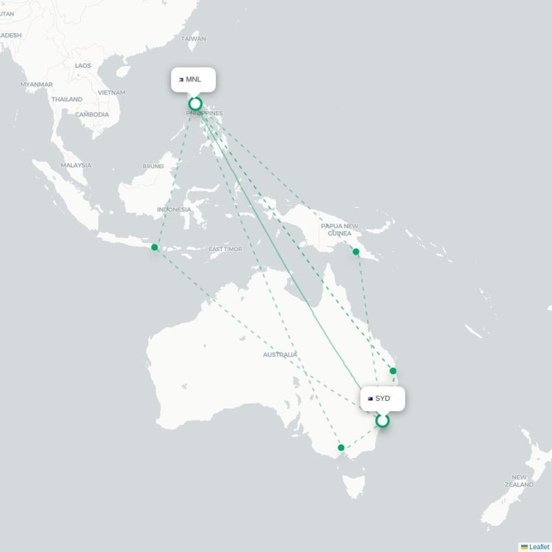 SYD - MNL route map