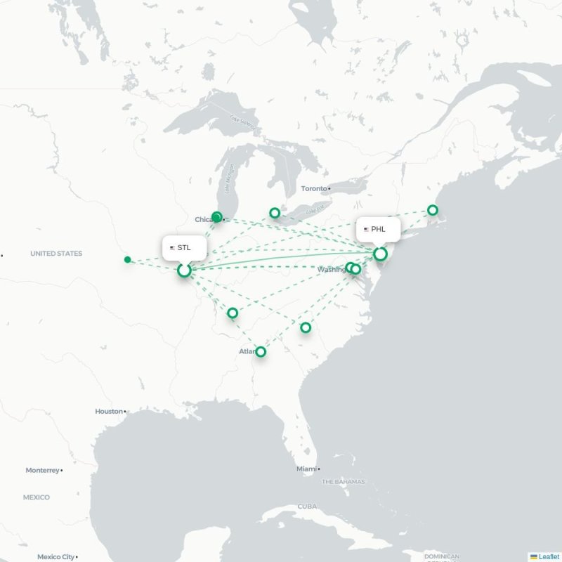 SYR - PHL route map