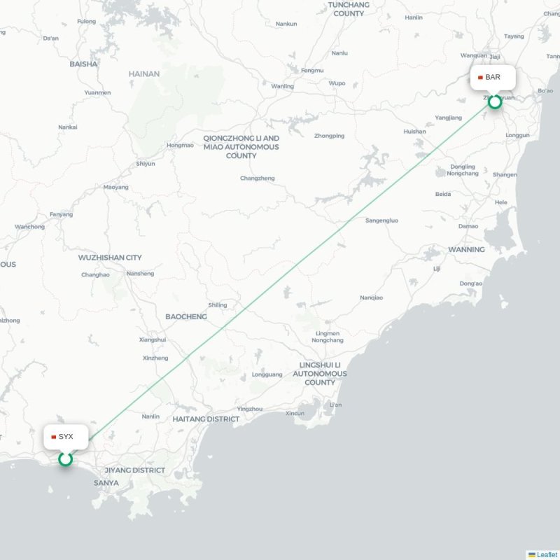 SYX - BAR route map