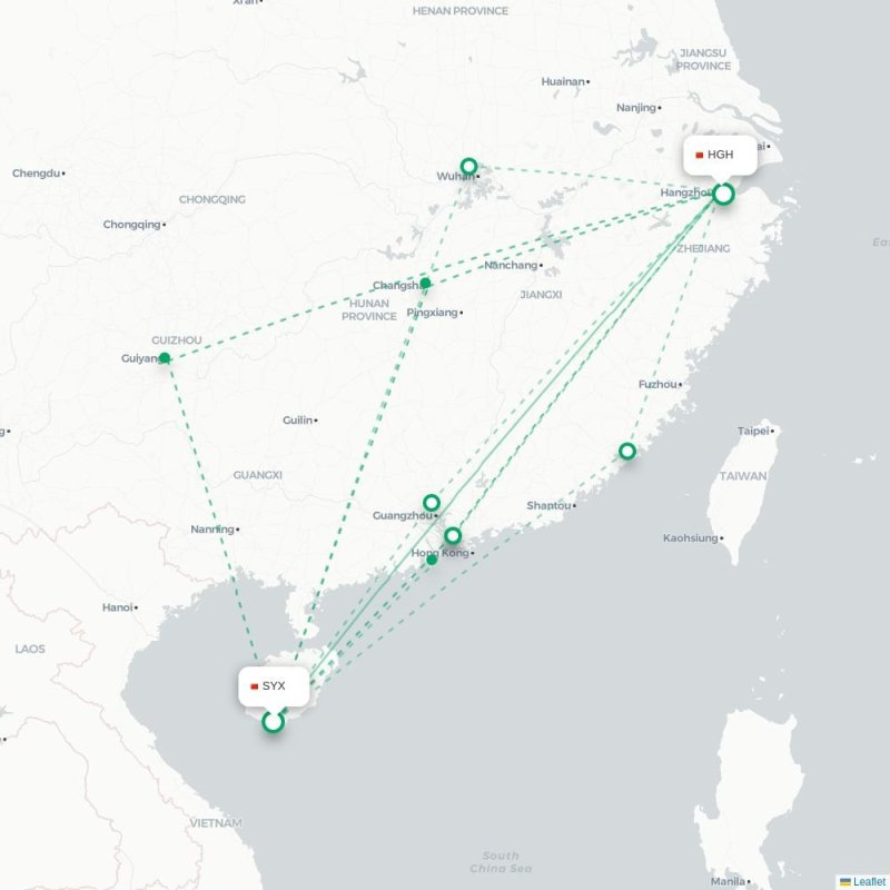 SYX - HGH route map
