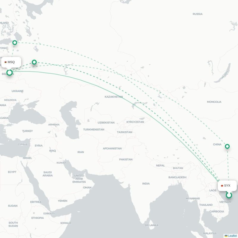 SYX - MSQ route map