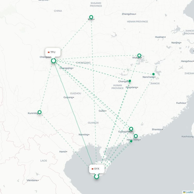 SYX - TFU route map