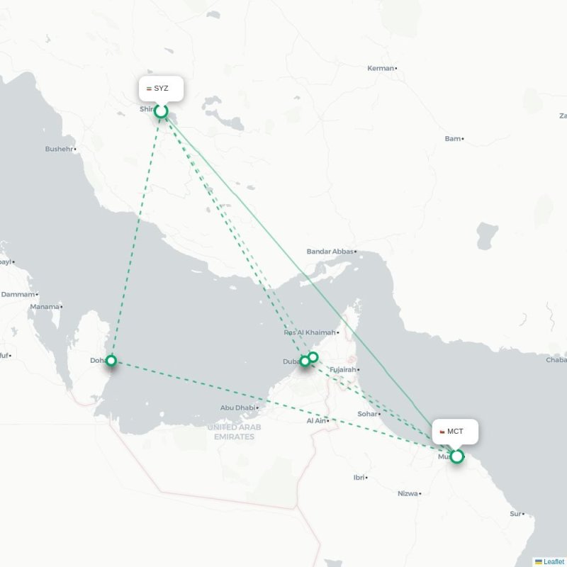 SYZ - MCT route map