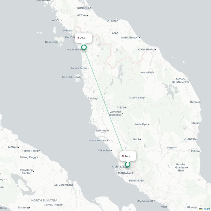 SZB - AOR route map