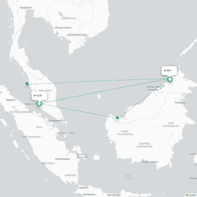 SZB - BKI route map
