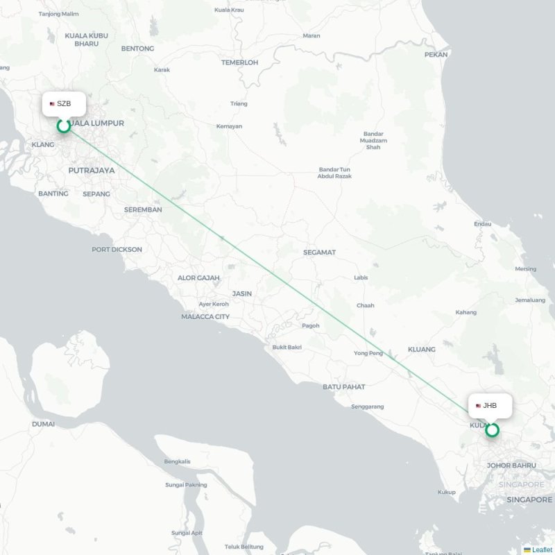 SZB - JHB route map