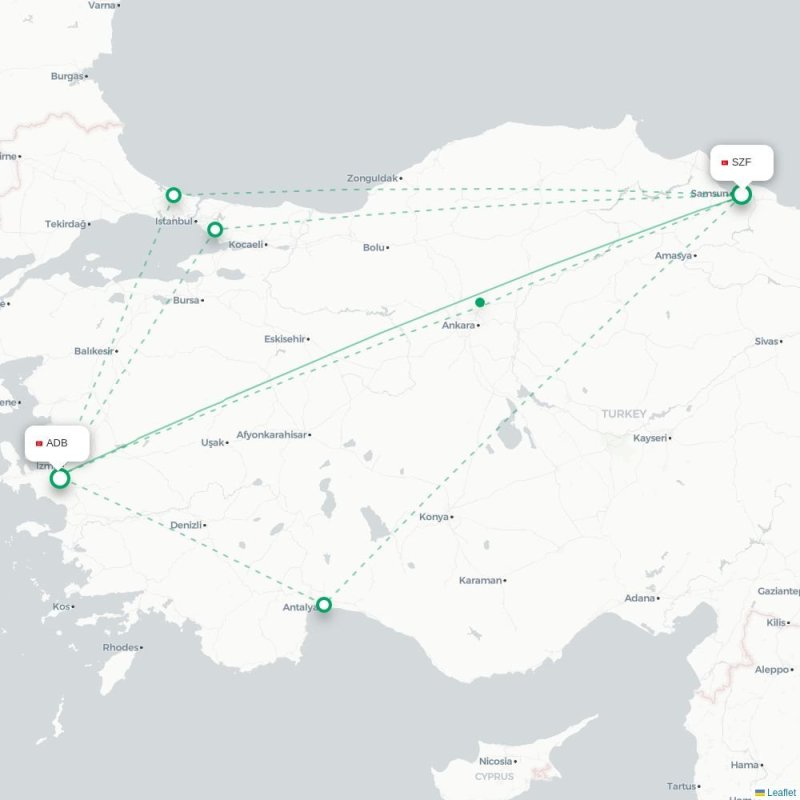 SZF - ADB route map