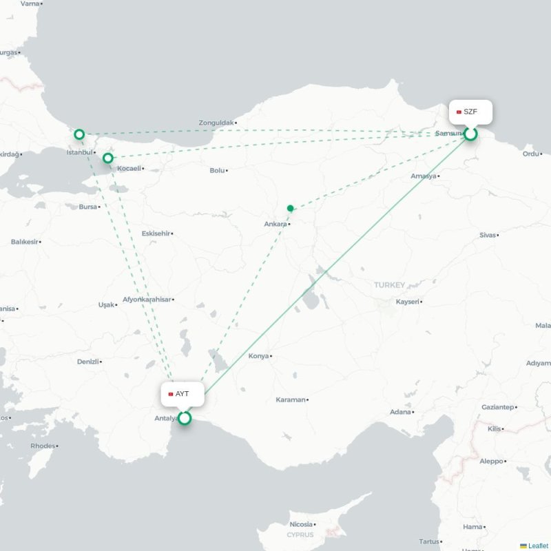 SZF - AYT route map