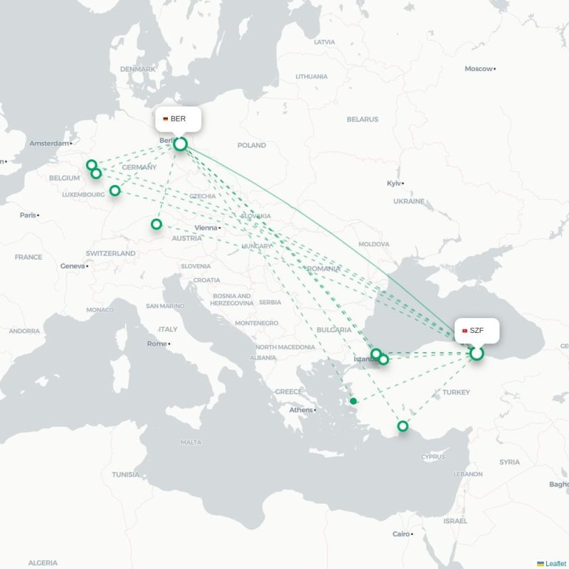SZF - BER route map