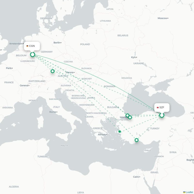 SZF - CGN route map