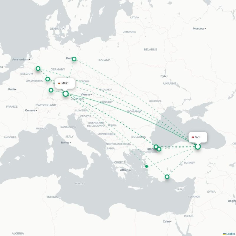 SZF - MUC route map