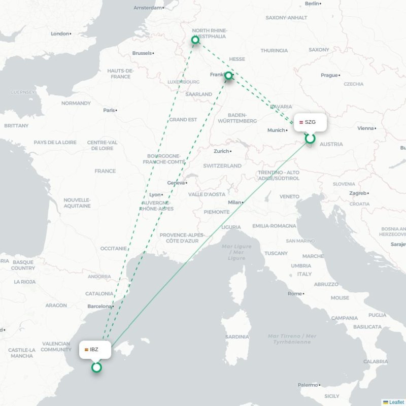 SZG - IBZ route map