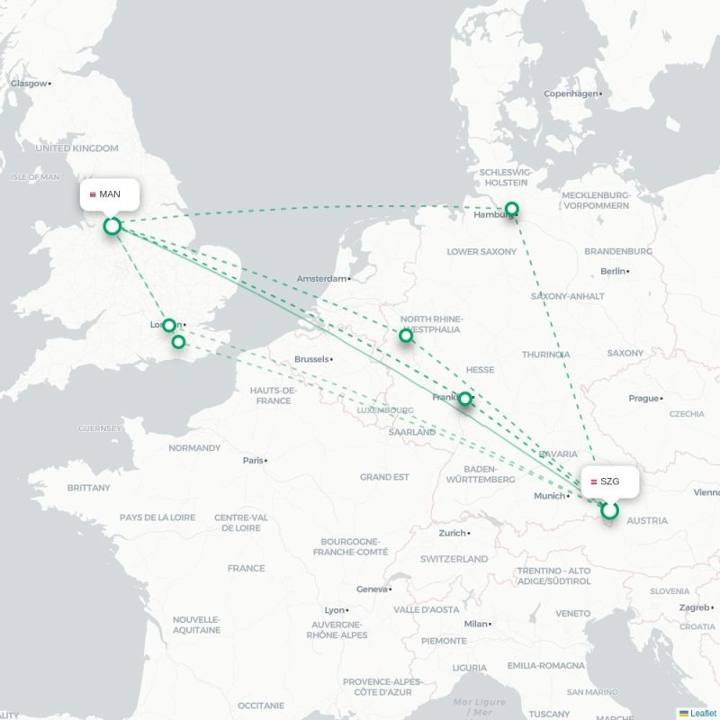 SZG - MAN route map