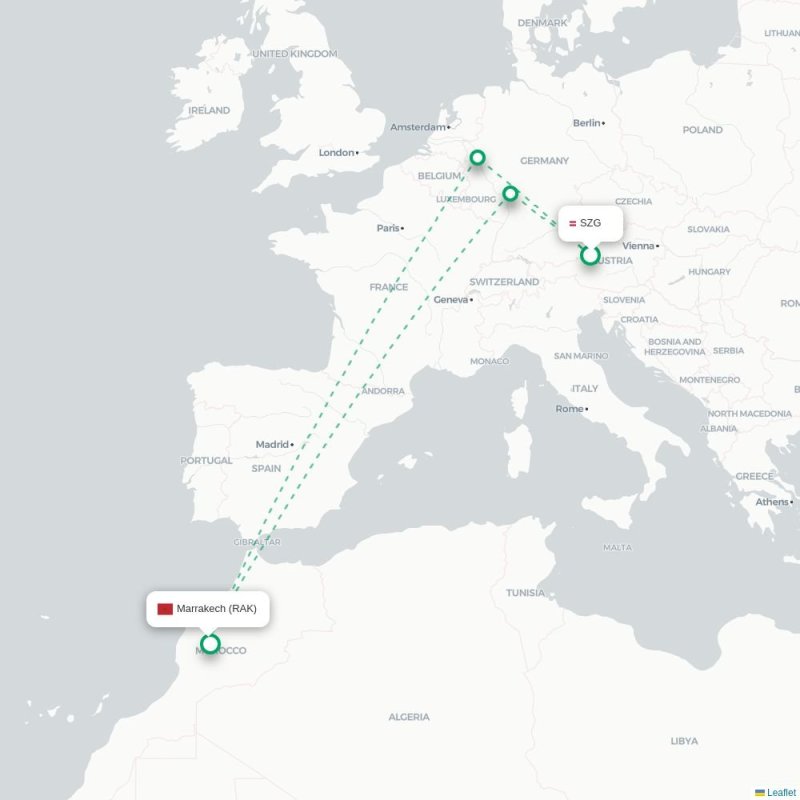 SZG - RAK route map
