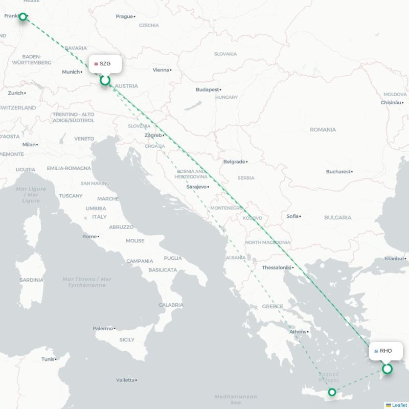 SZG - RHO route map