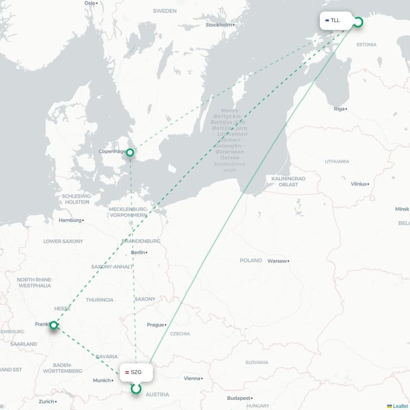 SZG - TLL route map