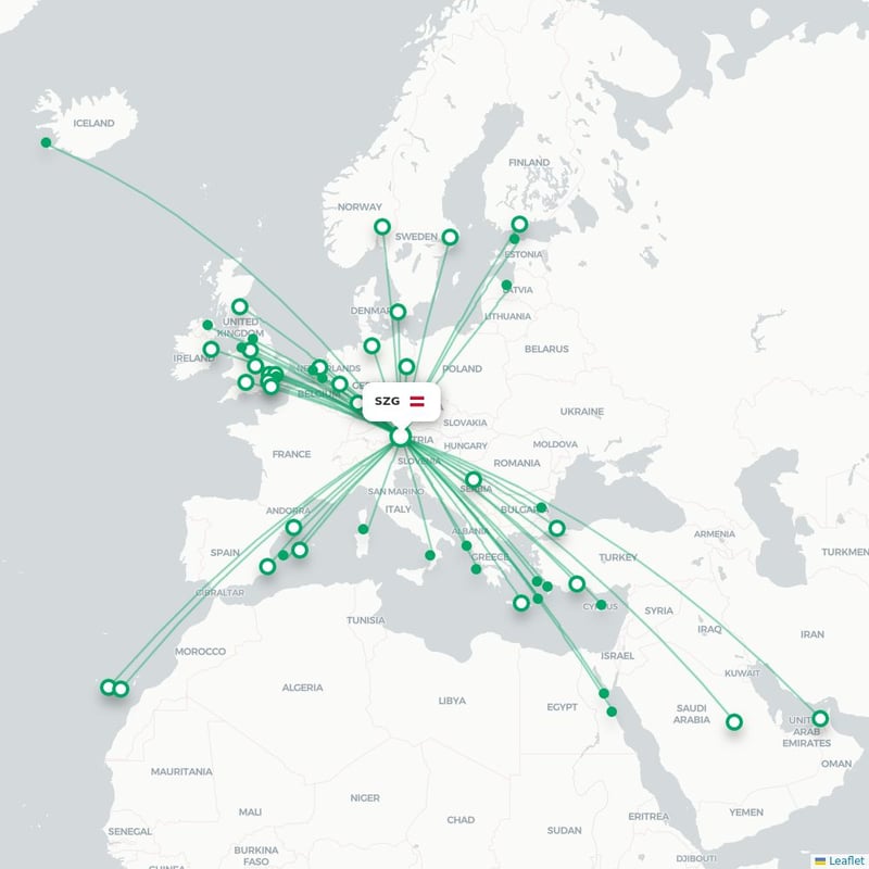 Route map Salzburg  SZG 