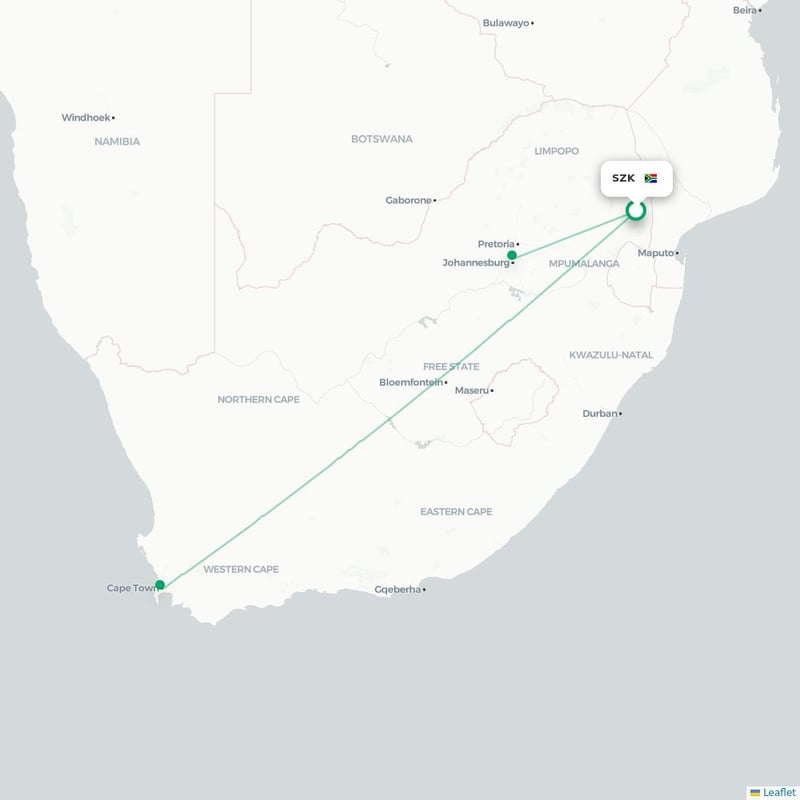 Route map Skukuza  SZK airport
