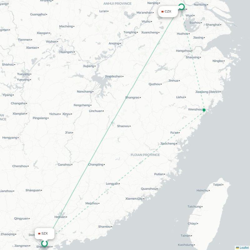 SZX - CZX route map