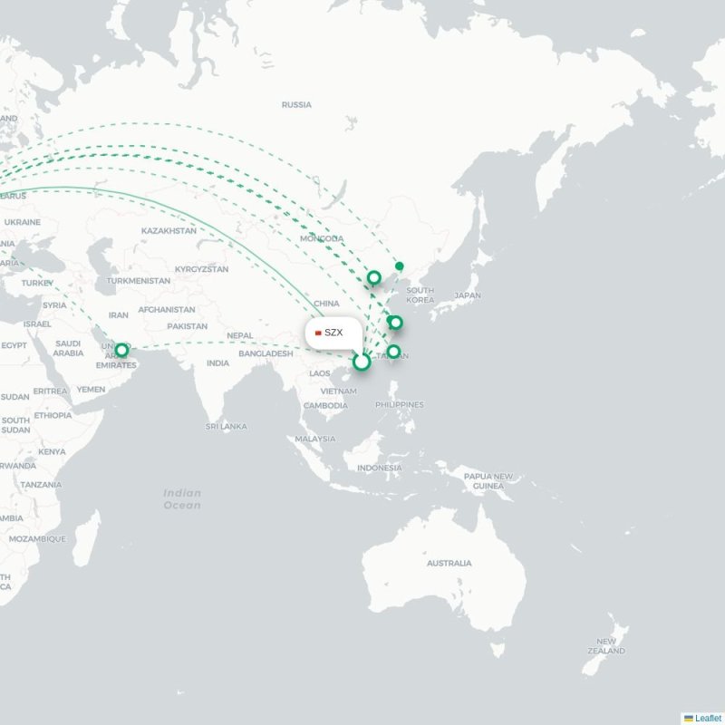 SZX - FRA route map