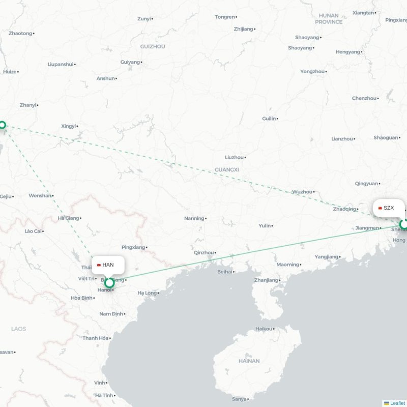 SZX - HAN route map