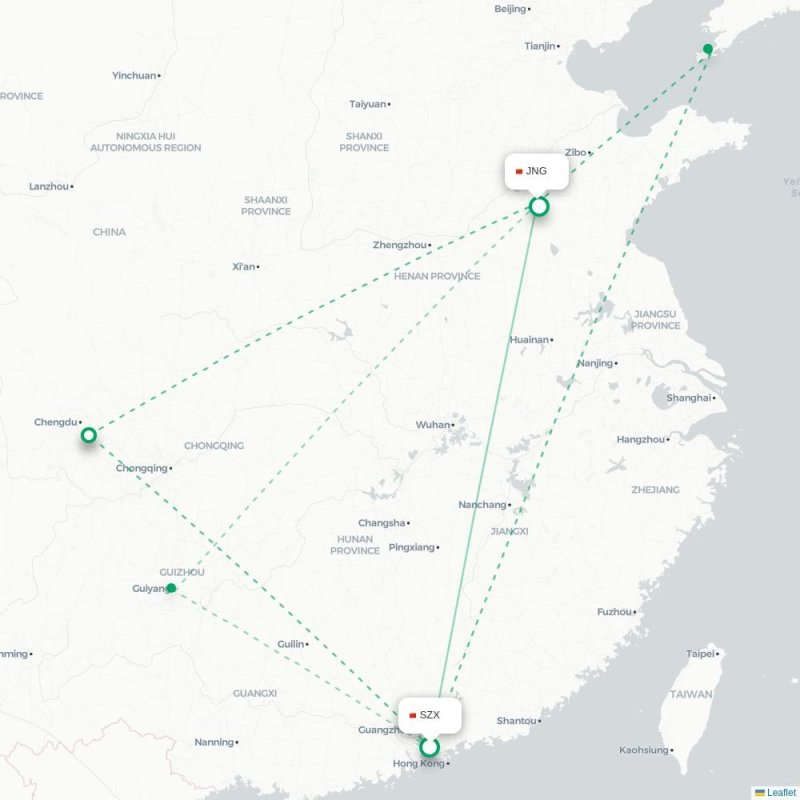 SZX - JNG route map
