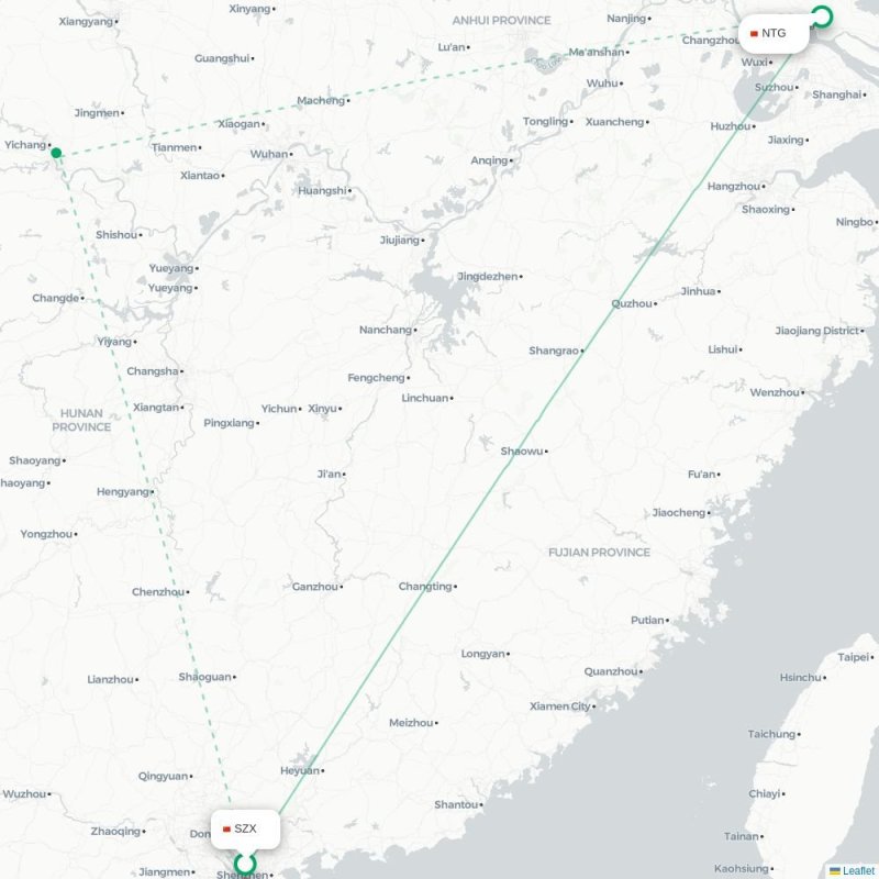 SZX - NTG route map
