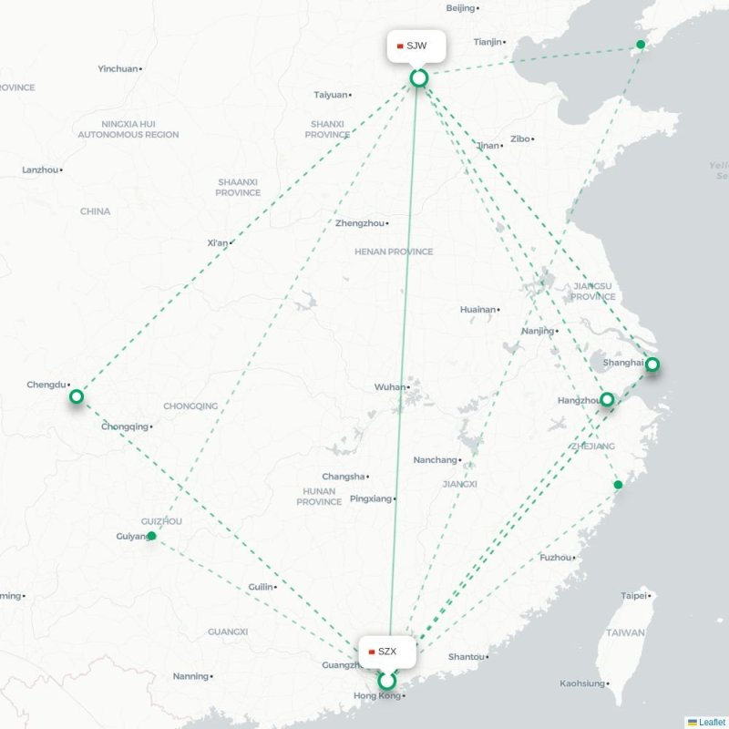 SZX - SJW route map