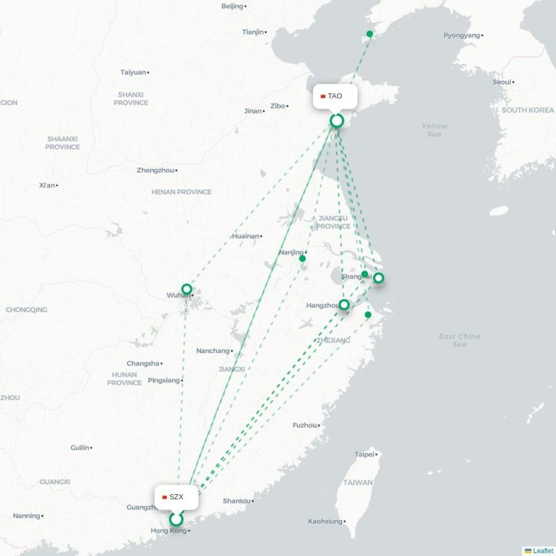 SZX - TAO route map