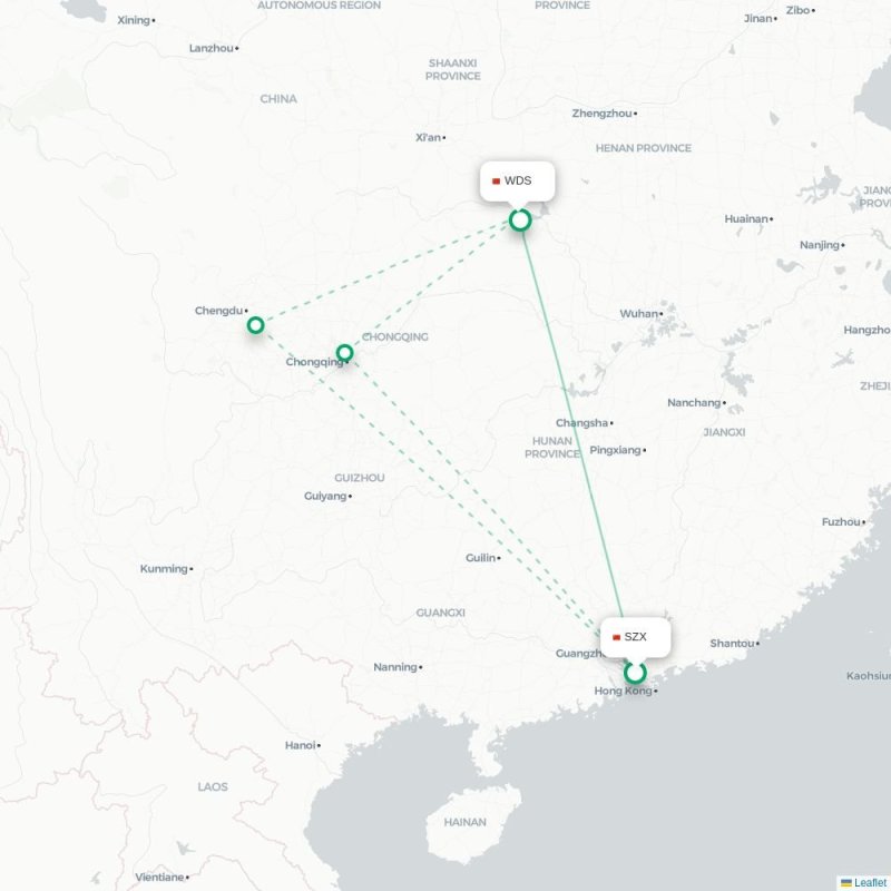SZX - WDS route map