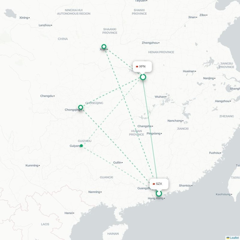 SZX - XFN route map
