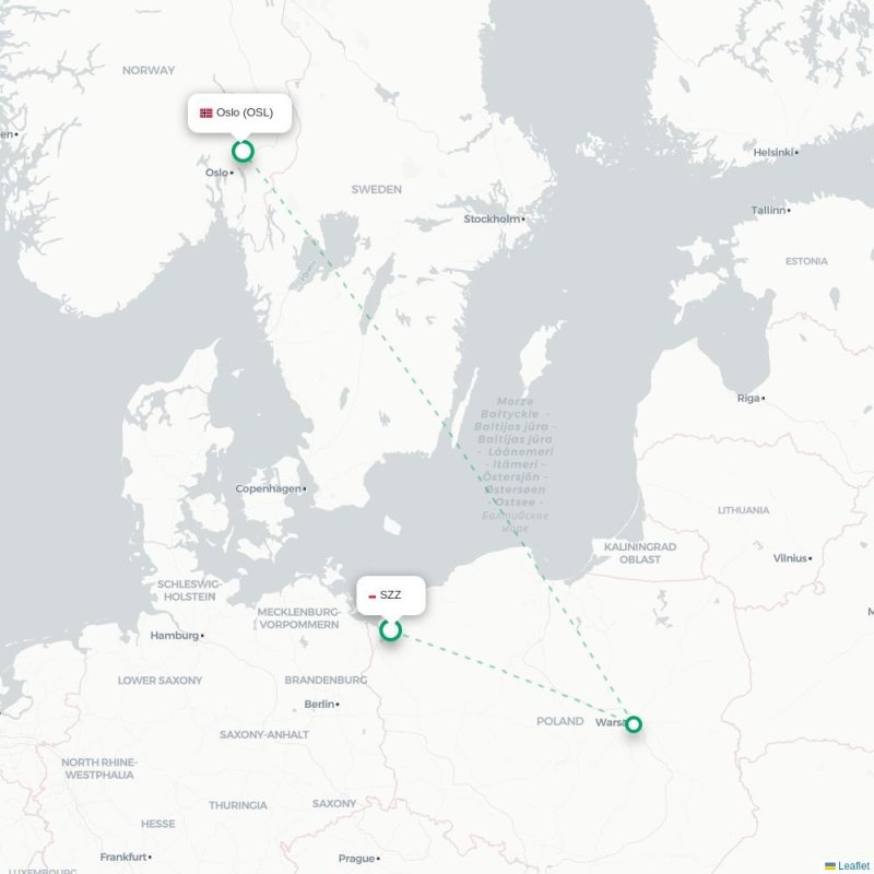 SZZ - OSL route map