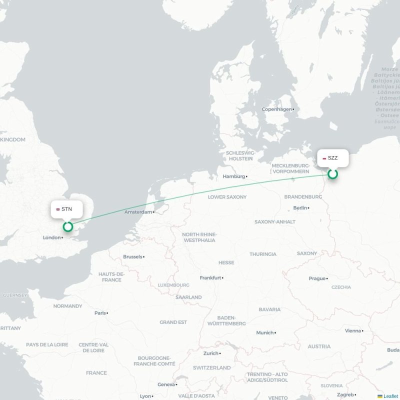 SZZ - STN route map