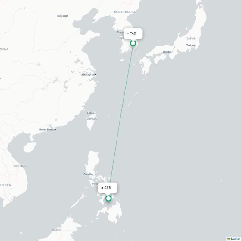 TAE - CEB route map